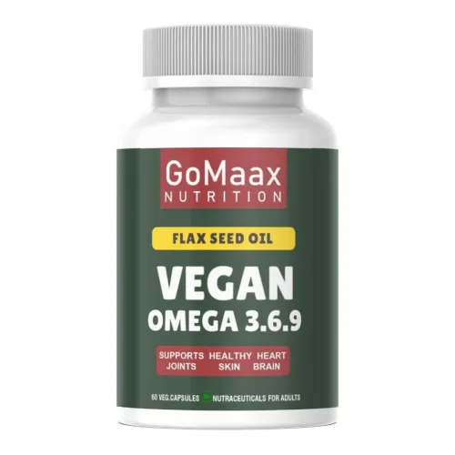 Image of GoMaax Flaxseed Oil Vegan Omega 3-6-9 Capsules (1000mg, 60 Veg Caps)