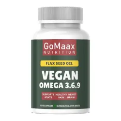 GoMaax Flaxseed Oil Vegan Omega 3-6-9 Capsules (1000mg, 60 Veg Caps)