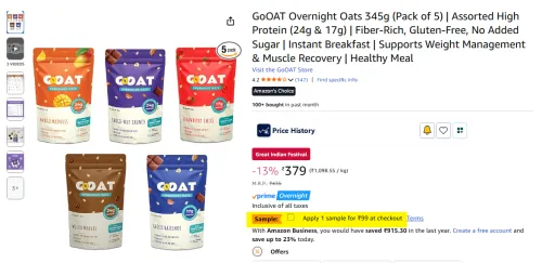 Image of GoOAT High Protein Overnight Oats (PO5)