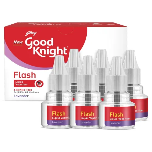 Image of Good Knight Flash Liquid Vaporiser | Pack of 6 (45ml Each) | Lavender Fragrance
