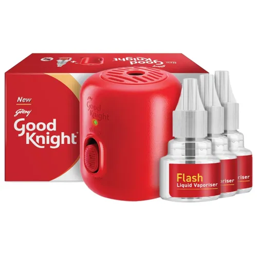 Image of Good Knight Flash Liquid Vaporiser Combo Pack | Machine + Pack Of 3 Refills | 2x Faster Than Before | Mosquito Repellent