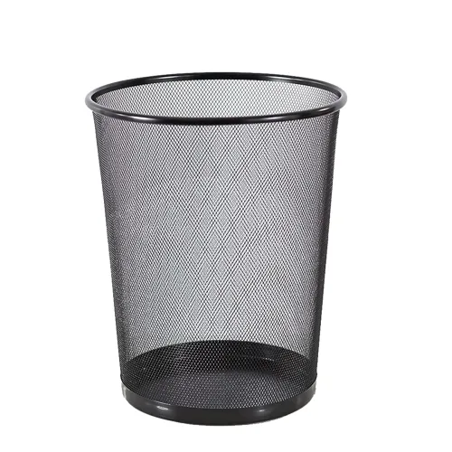 Image of GoodWill Tech Open-Top Cylindrical Metal Mesh Recycling Dustbins