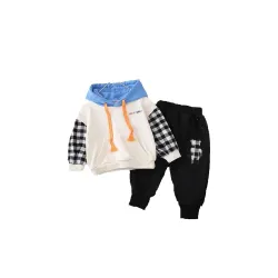 Googo Gaaga Boys Cotton Checkered Track Suit Clothing Set