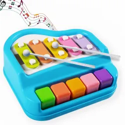 Gooyo 2 in 1 Mini Piano and Xylophone Toy for Toddlers, Non Electronic Musical Sound Toy for Babies/Girls/Boys/Kids | Pr