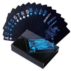 Gooyo Black Waterproof Plastic Playing Cards – Deck Rummy & Poker