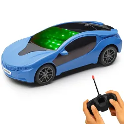 Gooyo GY-6328-13 Hi-Speed Racing Car Toy with 3D Lighting Feature | 3D Lights Famous Remote Control Car Toy for Kids | Blue | 3xAA Battery (Not Included) | Gift Box Packaging