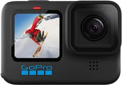 GoPro Hero 10 Waterproof with Front LCD and Touch Rear Screens, 5.3K60 Ultra HD Video, 1080p Live Streaming, Webcam, Sta