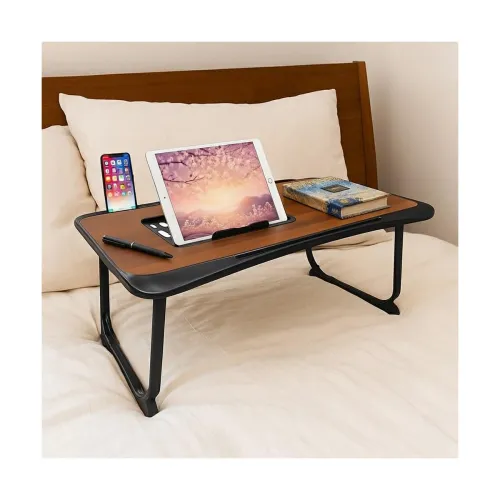 Image of GoRogue Study Desk for Bed, Ventilated Angle Adjustable iPad Stand with Mobile, Tablet Holder, Foldable Table for Studen