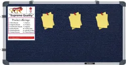 GOSHU 1x2 feet Notice Board / Pin Up Display Board for Office and Home Cork Bulletin Board (Blue, 30x60 cm)