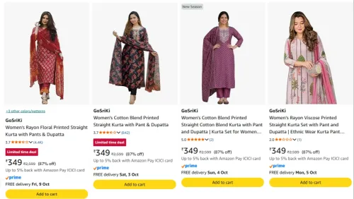 Image of GoSriKi Women's Ethnic Set at minimum 81% Discount