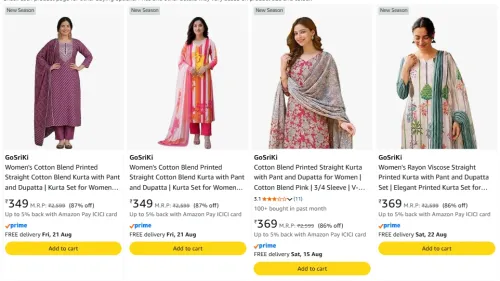 Image of Gosriki Women's Kurtas set upto 87% discount 