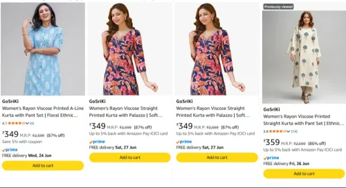 Image of GoSriKi Women's Kurta set upto 87% discount 