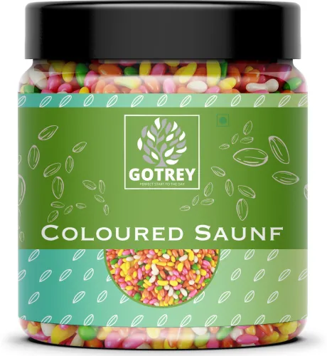 Image of GOTREY Mutli Colorful Saunf Mukhwas Sugar Coated Sweet Fennel Seed 300 Gm Saunf