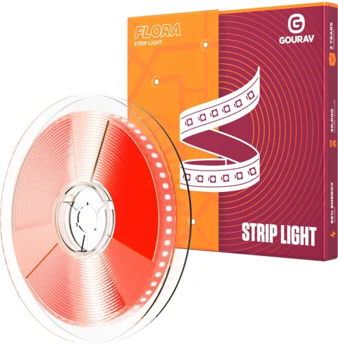 Image of GOURAV 600 LEDs 5 m Red Steady Strip Rice Lights (Pack of 1)