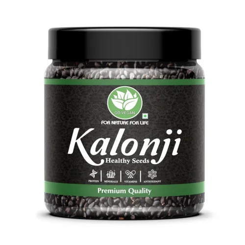 Image of Go Vegan Kalonji Seeds 250gm - Nigella Seeds | Seeds for Hair Growth | 100% Natural | Culinary Spice | Health Benefits |
