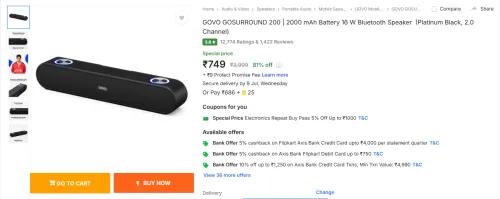 Image of GOVO GOSURROUND 200 16W Bt speaker