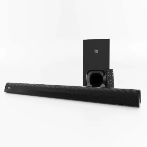 Image of GOVO GOSURROUND 850 | 6.25inch Wired Subwoofer 200 W Bluetooth Soundbar (Platinum Black, 2.1 Channel)