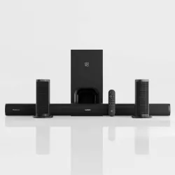 GOVO GOSURROUND 965 Dolby Digital | wired Subwoofer 525 W Bluetooth Home Audio Speaker (Platinum Black, 5.1 Channel)