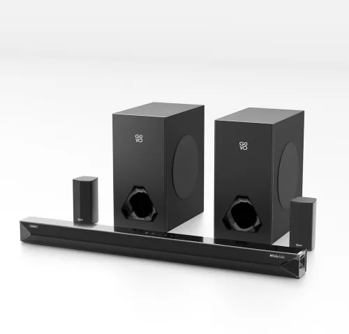 Image of GOVO GOSURROUND 999W, Dolby Digital, Wirelss Satellites 700 W Bluetooth Soundbar (Platinum Black, 5.2 Channel)