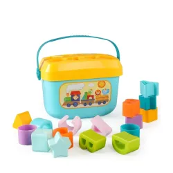 Goyal's Shape Sorter Toy for Toddlers | Shape and Color Learning with ABC & Shapes Blocks | Sorting and Matching Playset with Carry Handle for Easy Storage for Kids (16 Alphabetic Shape Bloc...