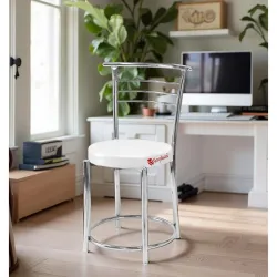 Goyal steel & furniture Chairs for Dining Table, Steel Chair, Dining Chair with Comfortable Cushion (1, Grey, Standard)