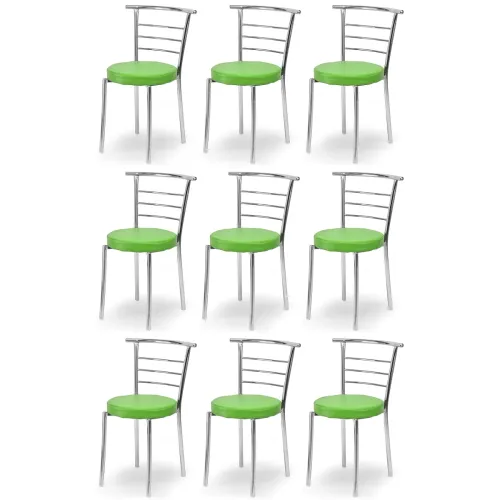 Image of Goyal steel & furniture Strong and Durable Comfortable Dining Chair (9, Green, Standard) 