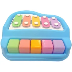 Goyal's Musical Multi Keys Xylophone and Piano, Non Toxic, Non-Battery for Kids & Toddlers, Plastic (5 Keys Blue)
