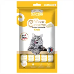 Grain Zero Creamy Lickable Cat Treats 375g (5 x 75g) | Crab | Rich in Protein, Promotes Hydration | No Artificial Preser