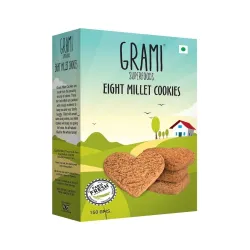GRAMI SUPERFOODS Eight Millet Cookies (Pack of 3 ) 150G