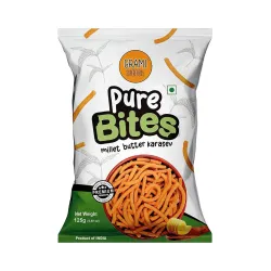 Grami Superfoods Pure Bites Millet Butter Karasev - 125g | Healthy Indian Snacks | Millet Snacks | No Maida | No Preservative | High Protein & Fiber Snack | Low GI | Healthy Namkeen For Kids...