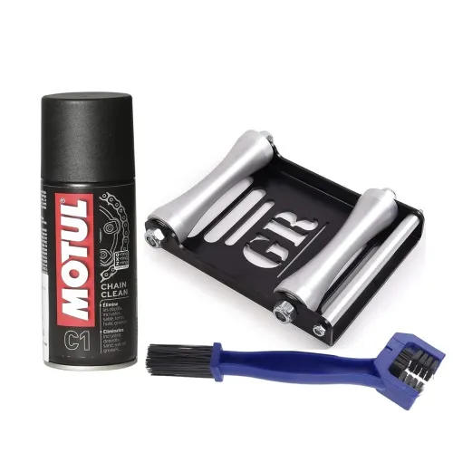 Image of Grand Pitstop BBC1RollerL Motul C1 Chain Clean and Paddock Stand GRoller, Large (3-Pieces, 150 ml)