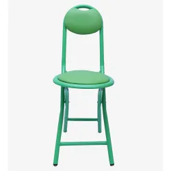 Grandwill Hello Folding Chair for Home/Study Chair and Restaurant Chair (Metal) (Green)
