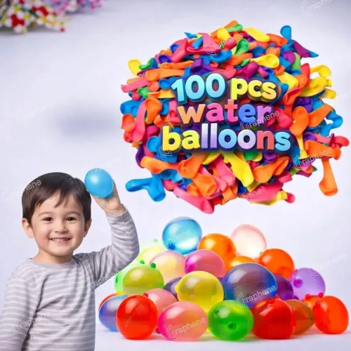 Image of GRAPHENE Non-Toxic Vibrant Latex Colorful Holi Water Balloons Rubber 100Pcs Multicolor pack for a Joyful Celebration Saf