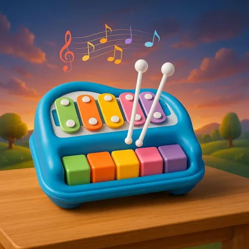 Image of GRAPHENE 2 in 1 Xylophone Musical Mini Piano Toy 