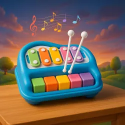 GRAPHENE 2 in 1 Xylophone Musical Mini Piano Toy 