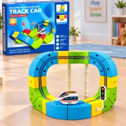 GRAPHENE 67 PCS Electric Train Set with 3D Flexible Cube Tracks DIY Railway