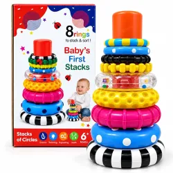 GRAPHENE 8 Stacking Ring Game Toy for Babies 6+ Months STEM Learning Circle Rattle Sound