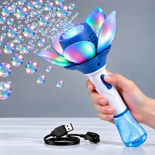 Image of Graphene Automatic Flower Bubble Wand for Girls Boys Magic Bubble Stick Toy
