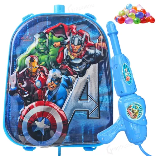 Image of GRAPHENE Blue Holi Pichkari Water Gun with 5.8L Backpack Tank, High Pressure Long-Range Water Blaster, Leak-Proof Back H