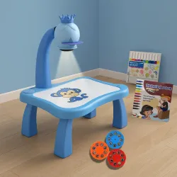GRAPHENE Drawing Projector Table Set Blue Led Drawing Board for Kids Trace & Draw Smart Sketcher 24 Patterns 12 Colorful