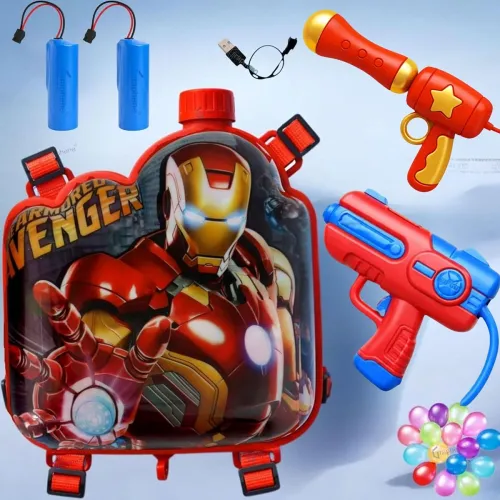 Image of GRAPHENE Dual 2l Red Holi Electric Pichkari with 1 Extra Battery (Total 2 Batteries) 1 Water Pressure Gun Toy for Long T