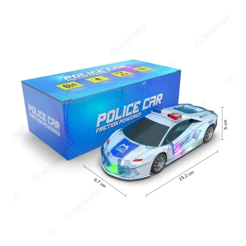 Image of GRAPHENE Friction Powered Police Car Toy (Pack of 1)