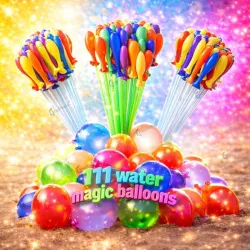 GRAPHENE Set of 3 Bunch 111 Holi Magic Water Balloons  With Tap Adapter Automatic 