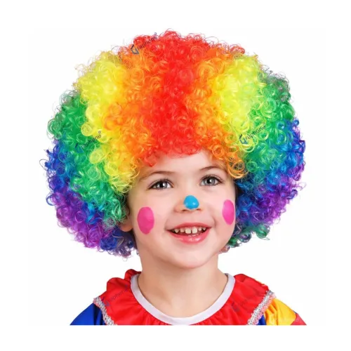 Image of GRAPHENE Holi Malinga Cap Premium Curly Afro wigs Clown Joker Holi Cap Unisex Funky Hair Wig For Kids & Adults Holi Part