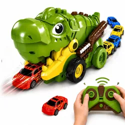 GRAPHENE Remote Control Dinosaur Car Toy with 6 Magnetic Mini Car Set