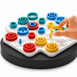 Graphene Tri Rings Strategy Board Game Tic Tac Toe 3 in a Row Ring Puzzle for Kids Interactive 2–4 Players STEM Activity Color Matching Brain Teaser Indoor Outdoor Educational Family Game 8+...