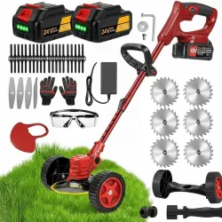 Gras Cuter Machine for Garden, 48V Cordless Machine with 2 Batteries Electric