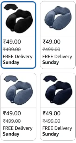Image of GREELI Rover Travel Neck Pillow with Eye Mask @ ₹49
