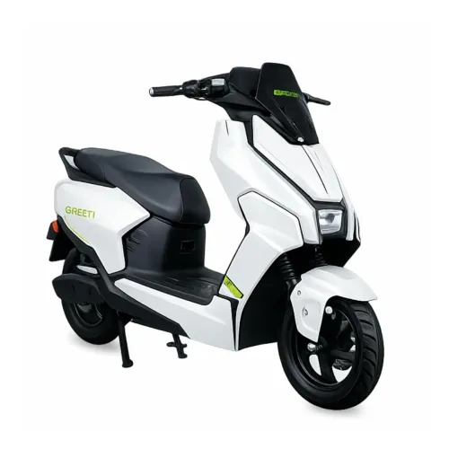 Image of Green Polo Low Speed Electric Scooter Non RTO 80KM Range White with Portable