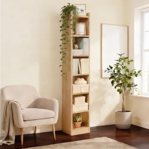 Image of Green Soul Alba 7 Shelves Engineered Wood Book Shelf | Multipurpose Wooden Bookshelf for Home, Bedroom, Living Room, Stu